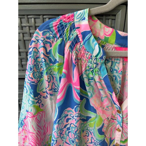 NWOT LILLY PULITZER ELSA TOP -Multi Peony For Your Thoughts XL $158 F38 - Picture 4 of 11
